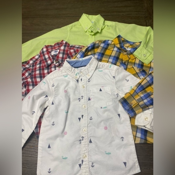 Bundle of 4 Old Navy, Carter, wrangler , design button up dress shirts 3T - Picture 1 of 7